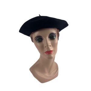 Restoration Hardware Black Beret Hat Virgin Wool The Last Of The True French Ber